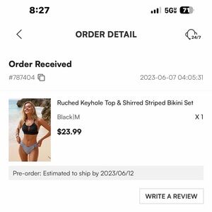 Cupshe Black and White Striped Bikini Set